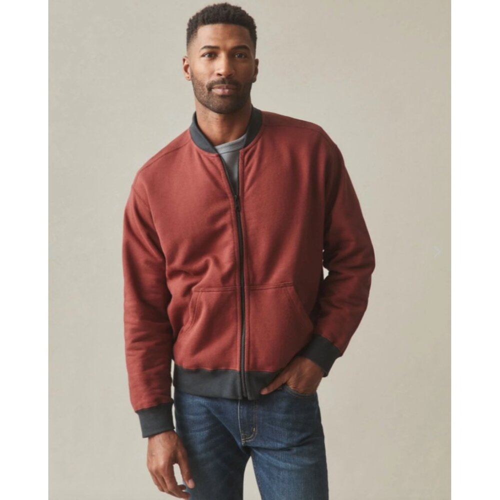NEW American Giant Mens‎ XL Fleece Bomber Jacket Full Zip Up